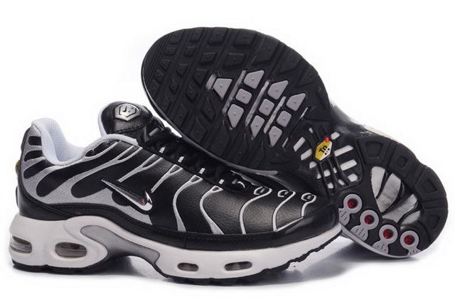 Mens Nike Air Max TN Black Metallic Silver Patten